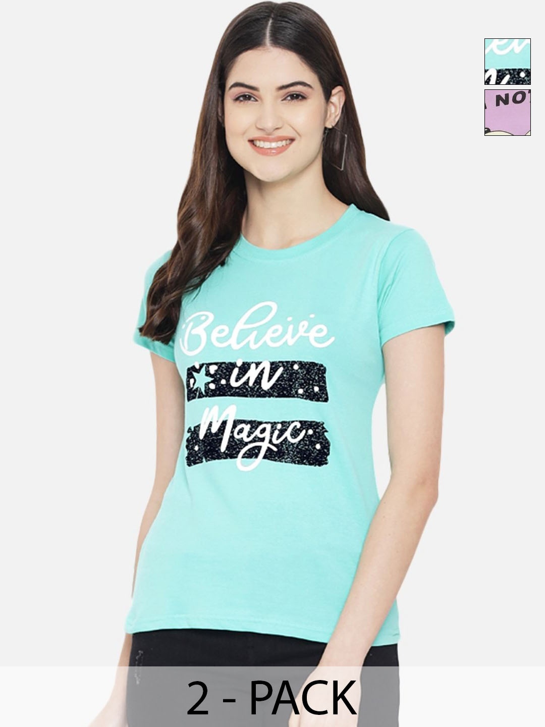 

Tromko Women Typography Printed T-shirt, Multi
