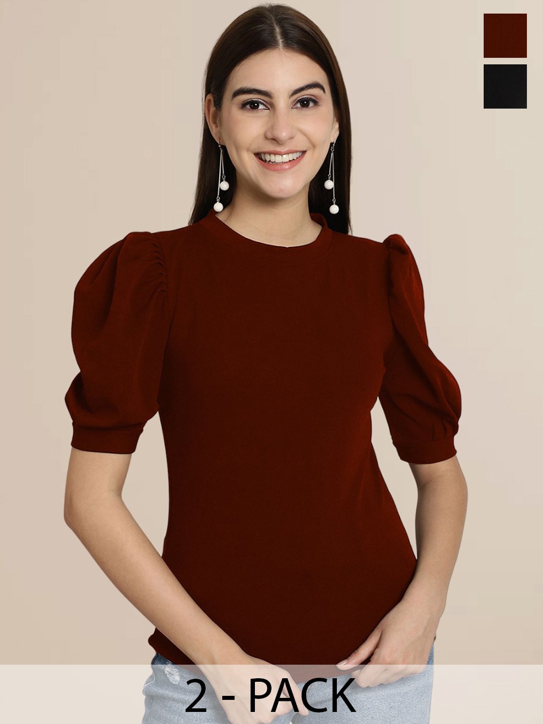 

Tromko Puff Sleeve Top, Multi