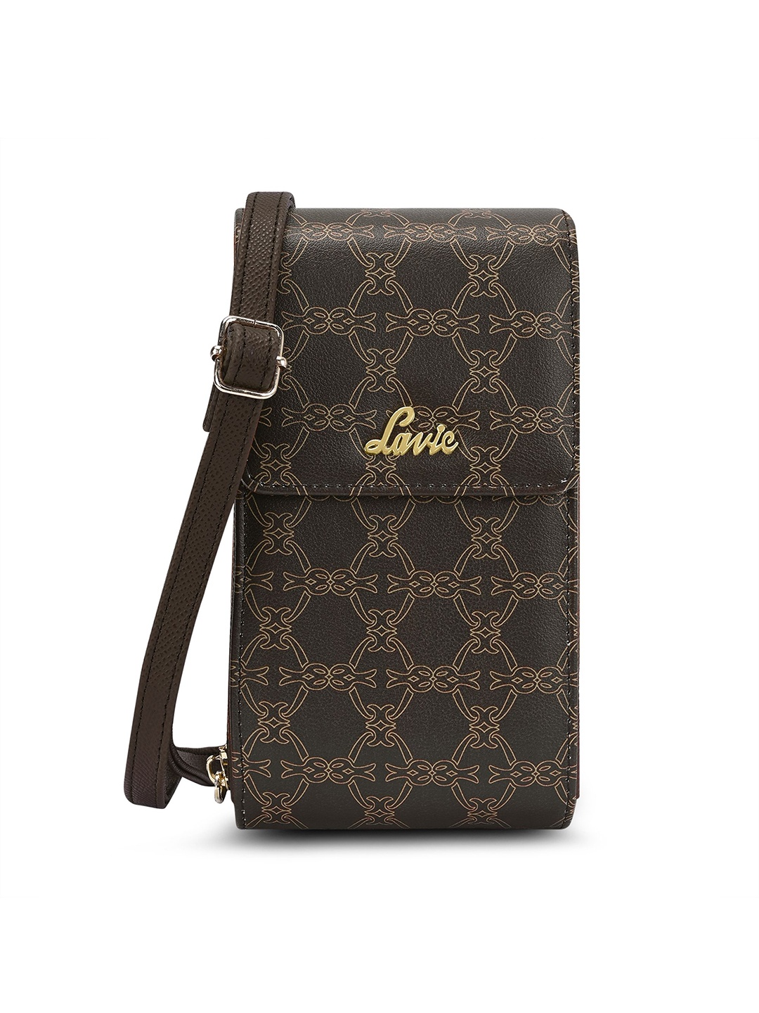 

Lavie Women Printed Zip Around Wallet, Brown