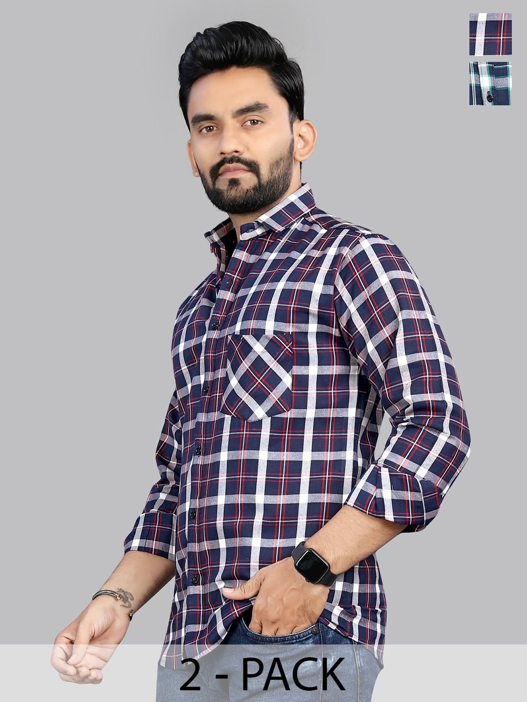 

Metronaut Men Classic Tartan Checks Opaque Checked Casual Shirt, Multi