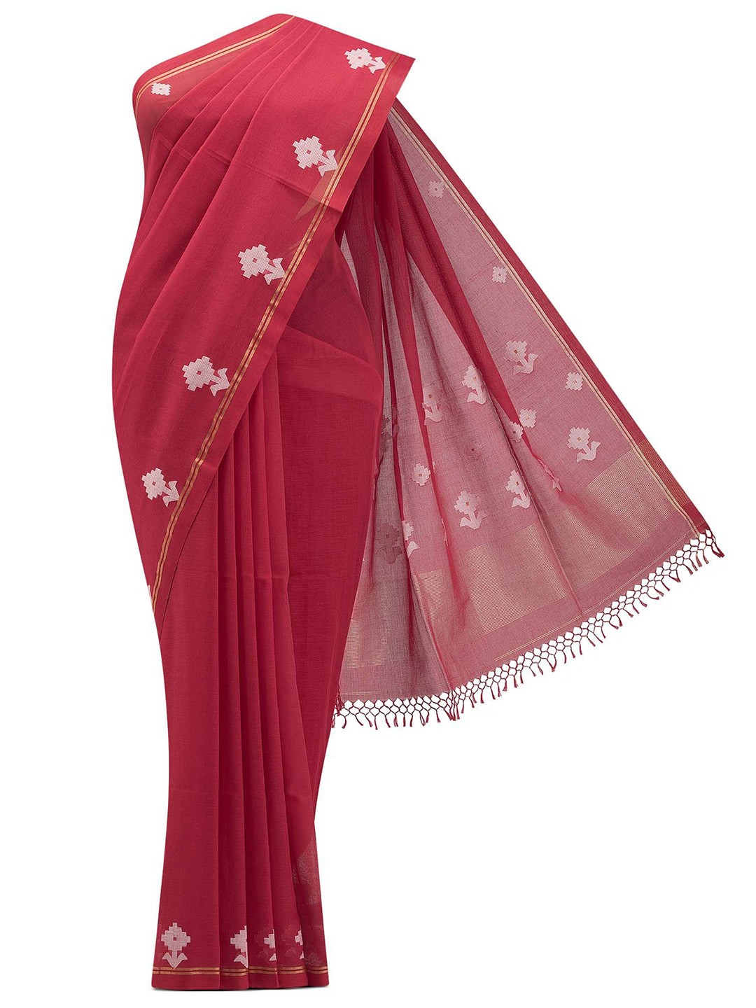 

Nalli Red Bengal Cotton Saree