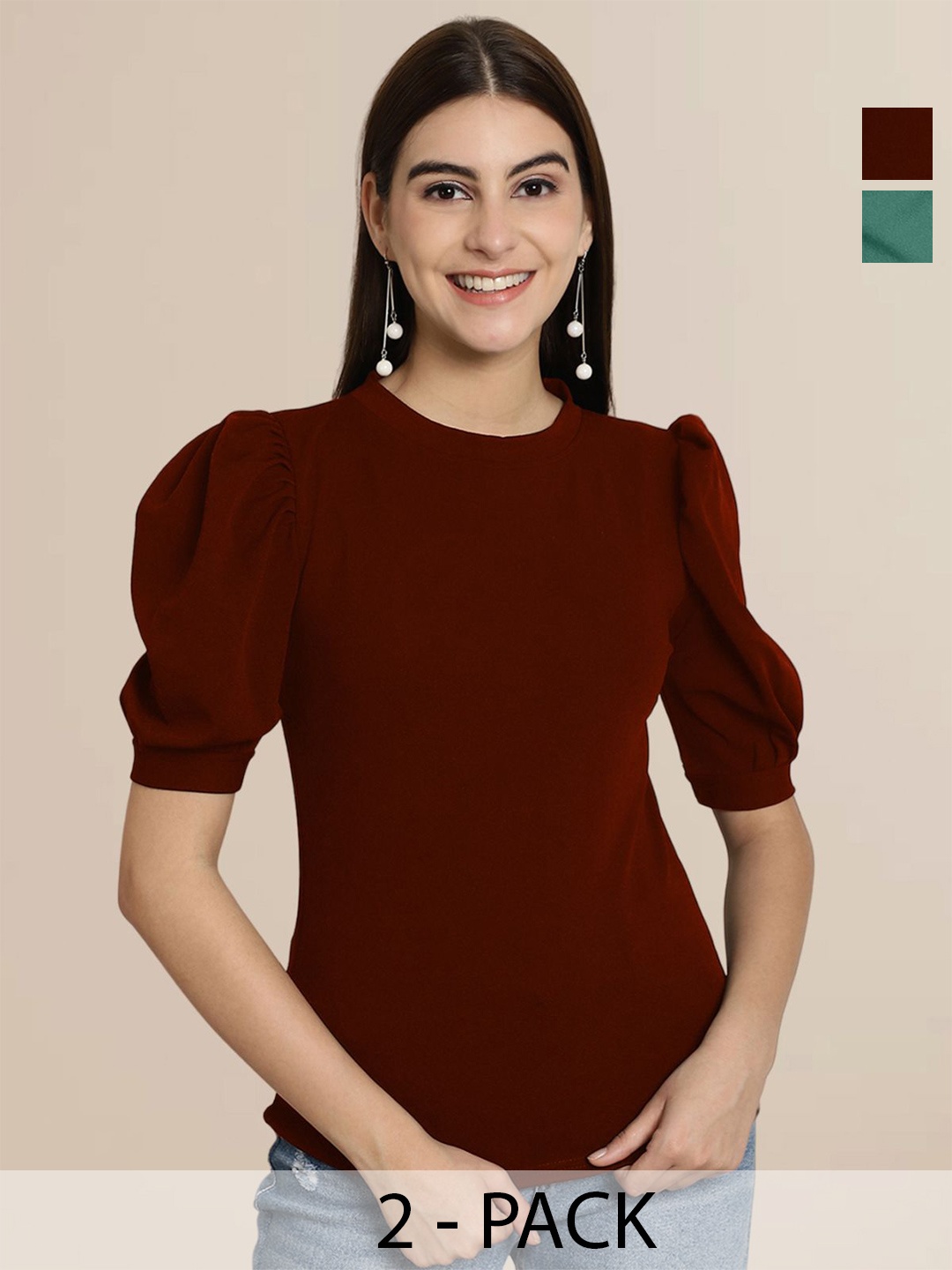 

Tromko Puff Sleeve Top, Multi