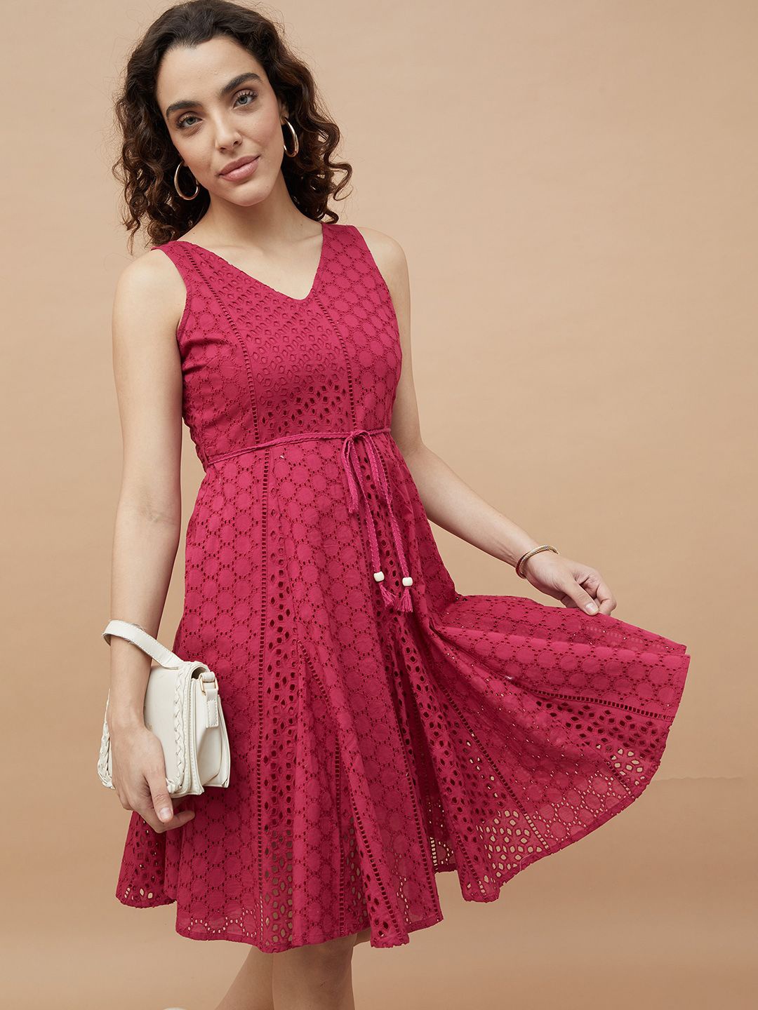 

CODE by Lifestyle Embroidered Mini Dress, Pink