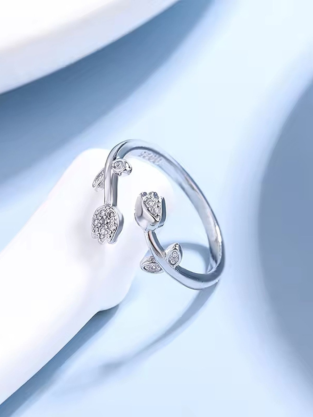 

Anouk Silver-Plated Cubic Zirconia Adjustable Finger Ring
