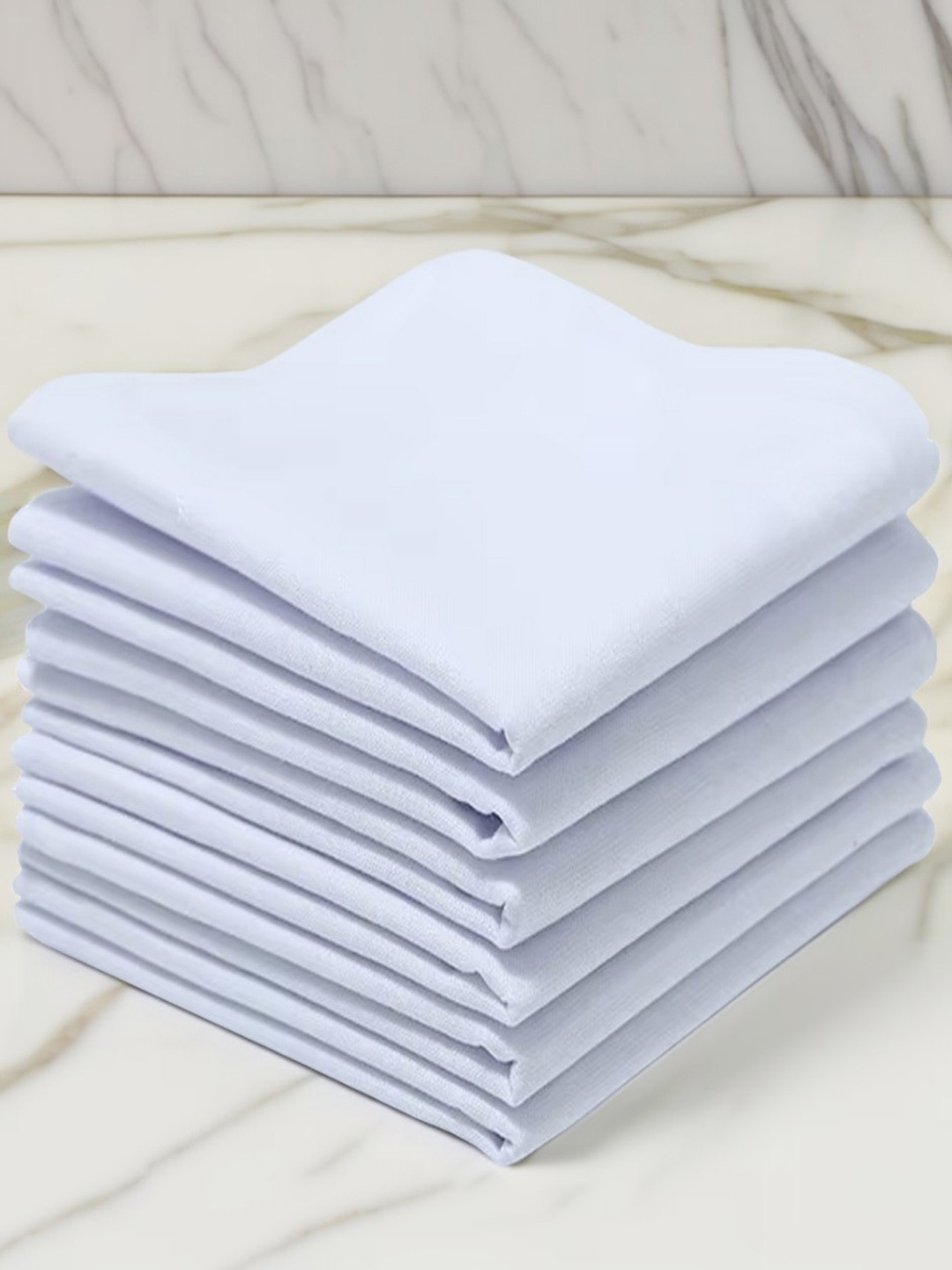 

FIMS Men Pack Of 6 Pure Cotton Handkerchief, White