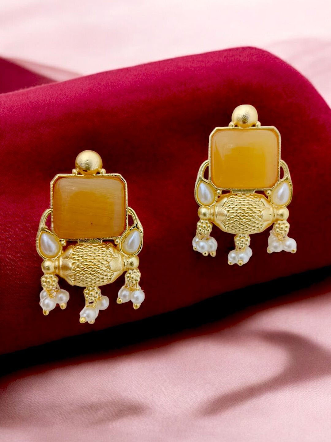 

TISHUL JEWELS Classic Drop Earrings, Yellow