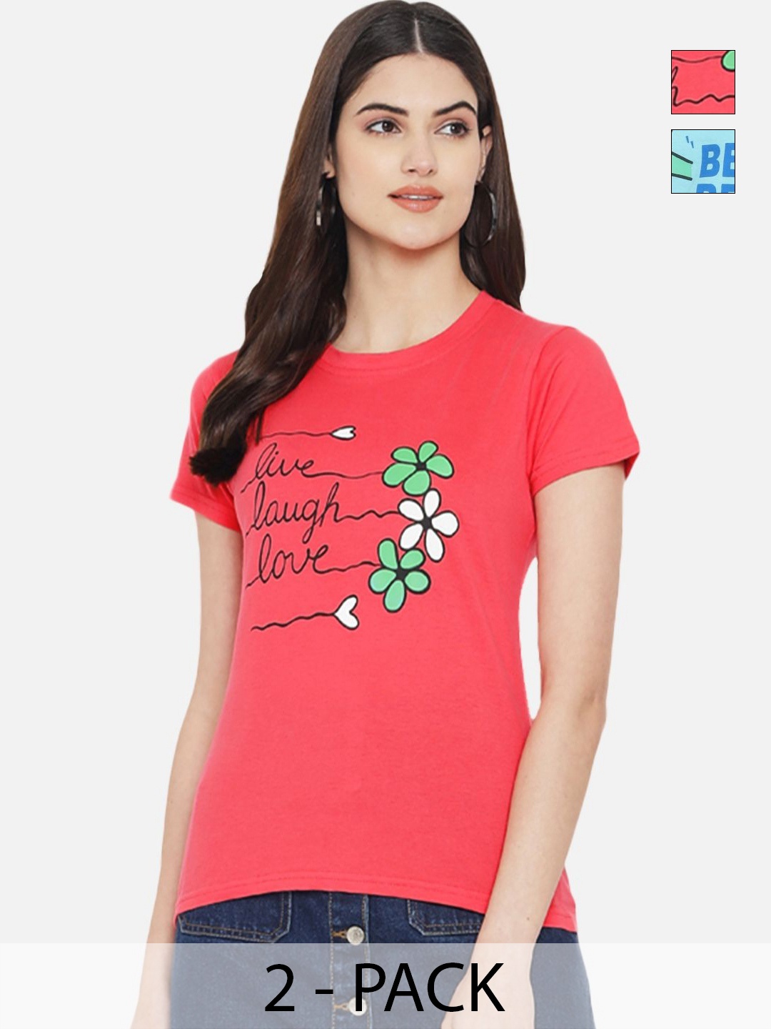 

Tromko Women Typography Printed T-shirt, Multi