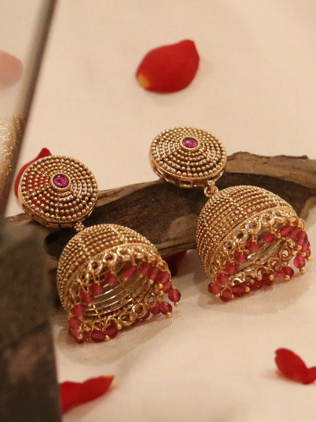 

NILA Contemporary Jhumkas Earrings, Gold