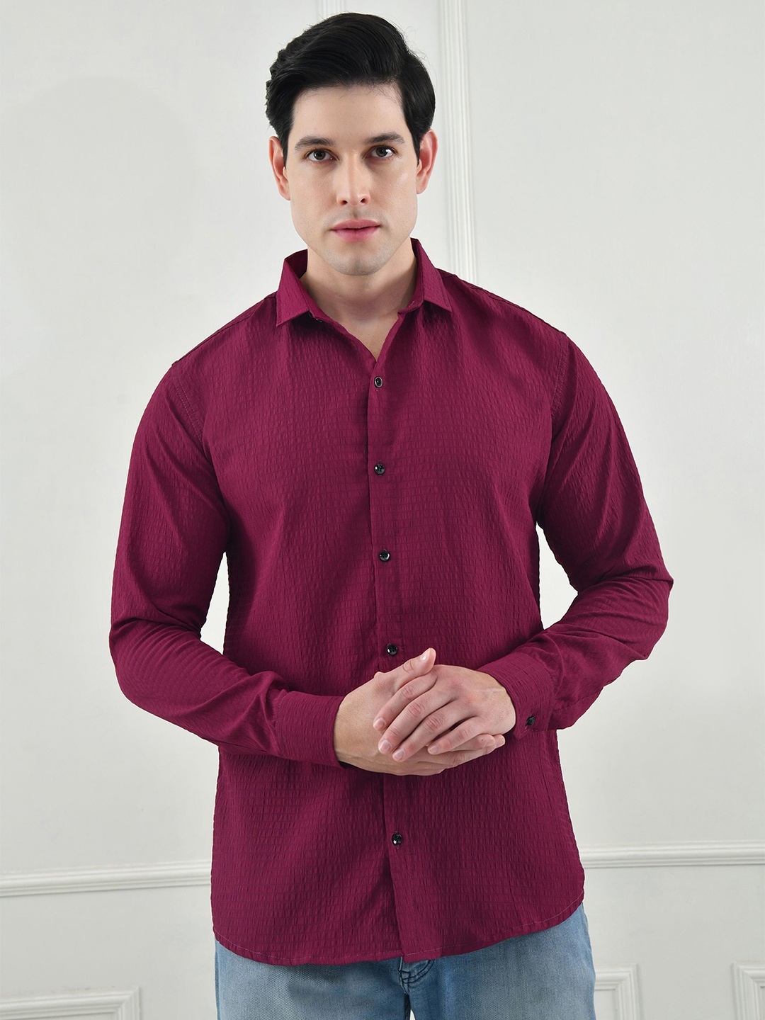 

Metronaut Men Comfort Opaque Casual Shirt, Purple