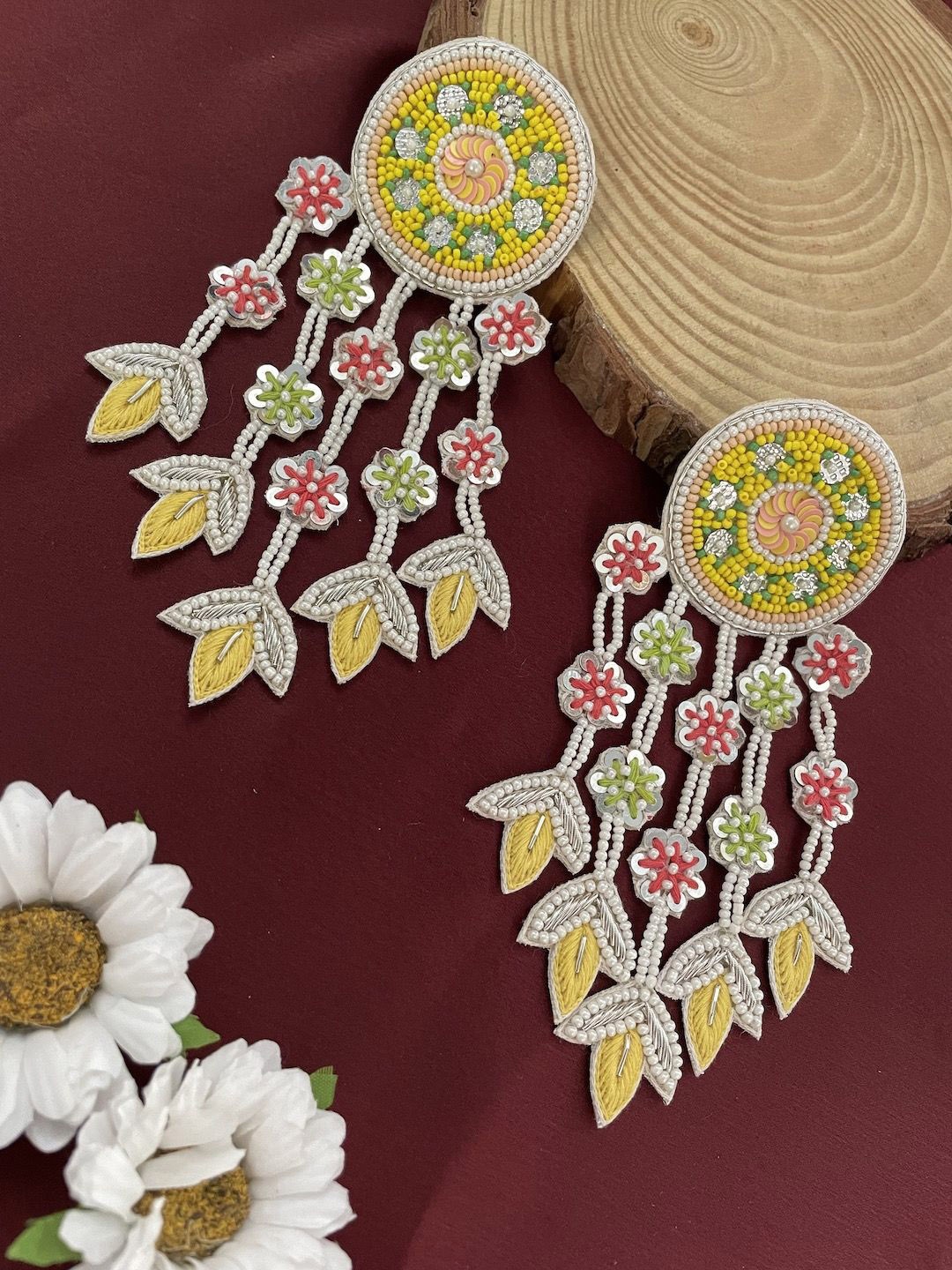 

Digital Dress Room Floral Drop Earrings, Multi