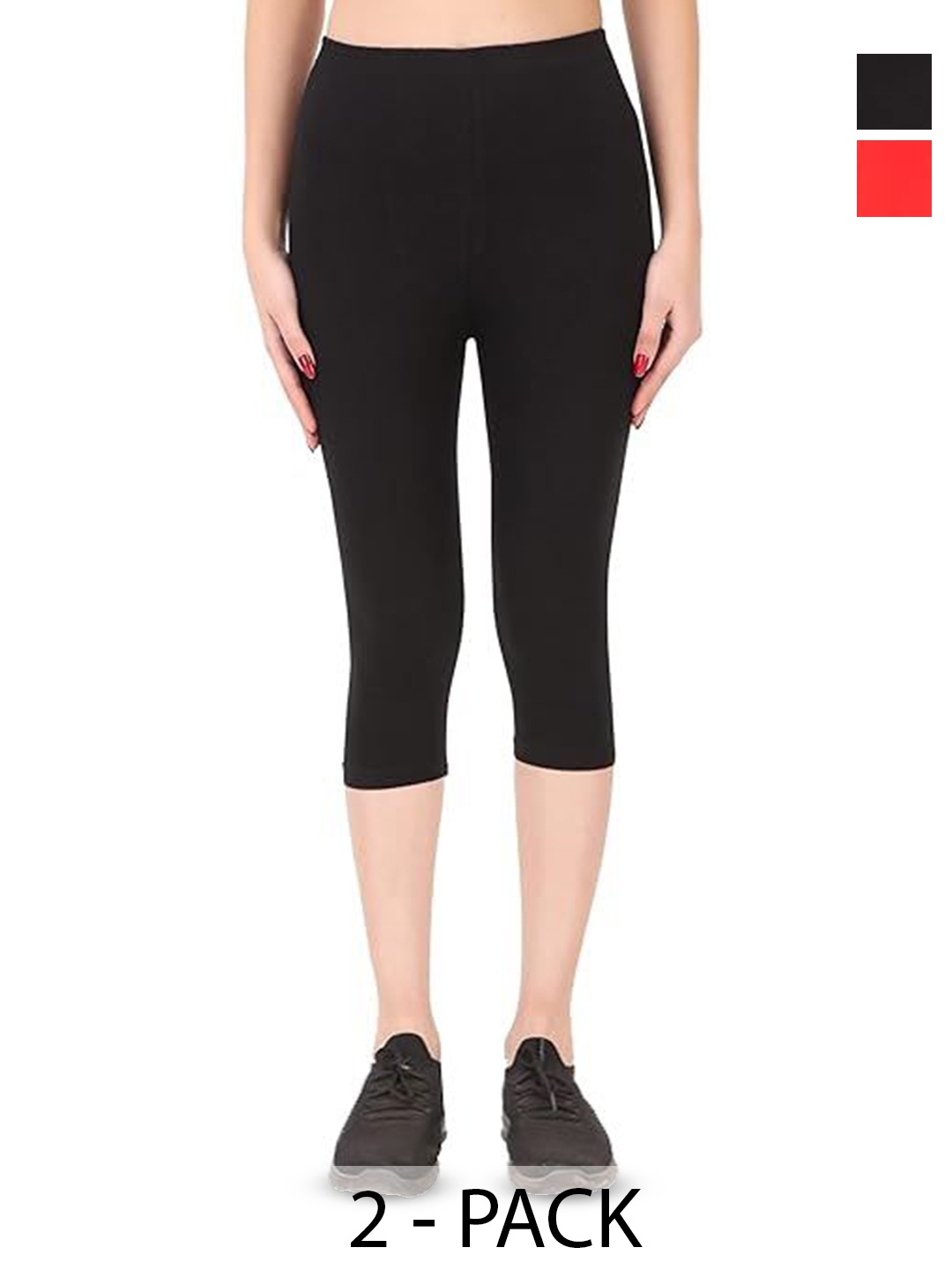 

LOVO Girls Pack Of 2 Capris, Black