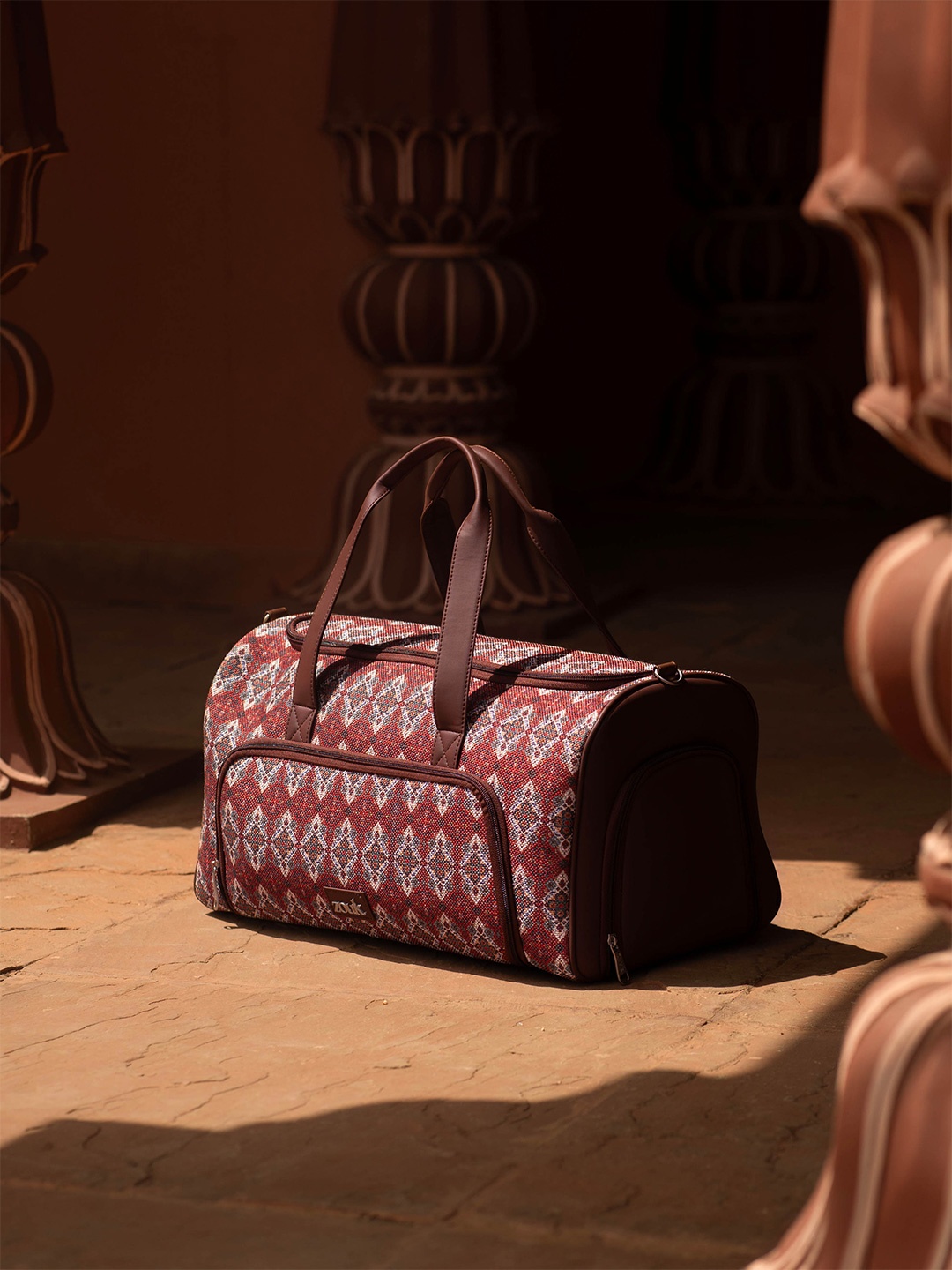 

ZOUK Printed Large Casual Duffel Bag, Red