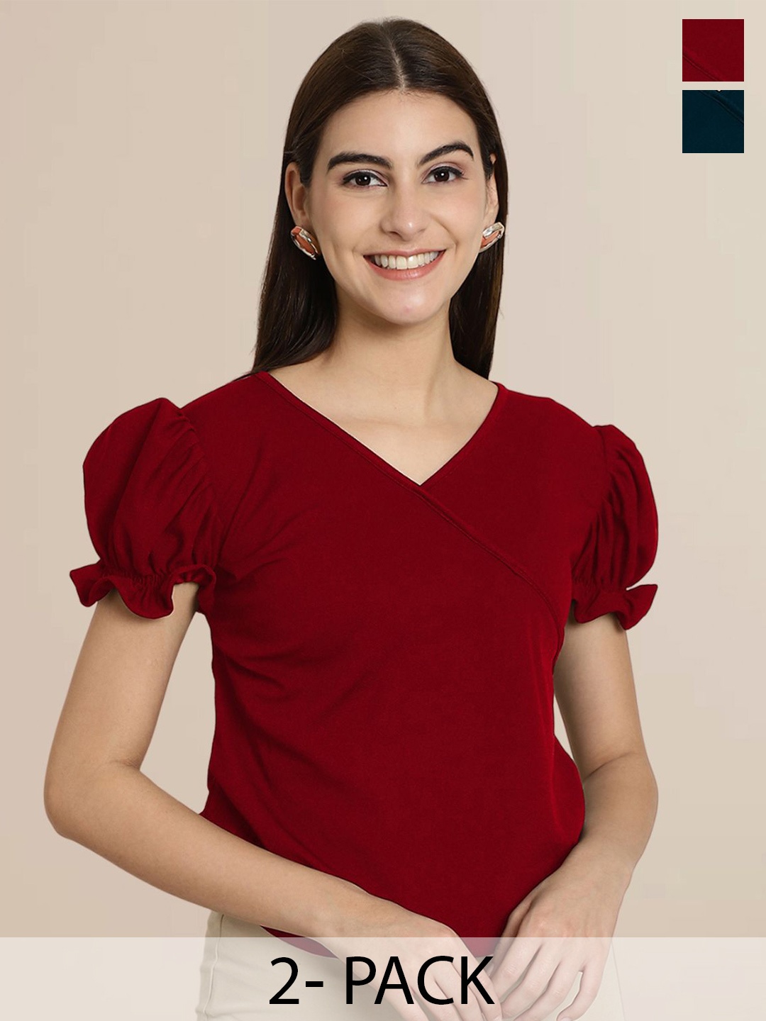 

Tromko Puff Sleeve Top, Multi