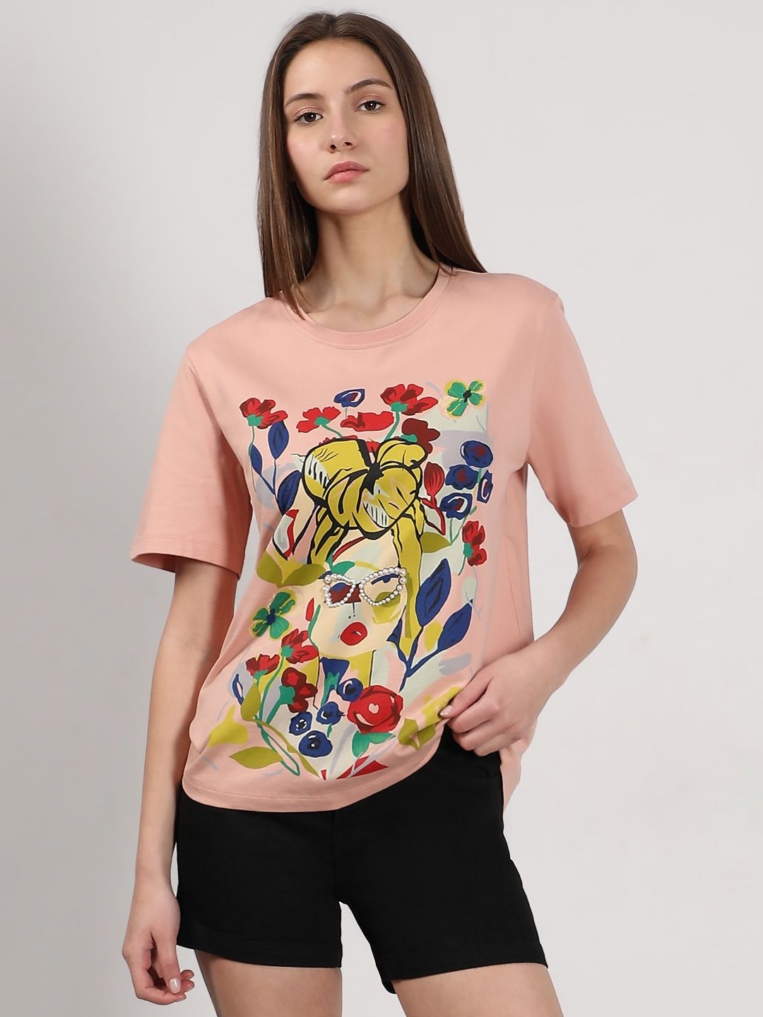 

Vero Moda Women Printed T-shirt, Pink