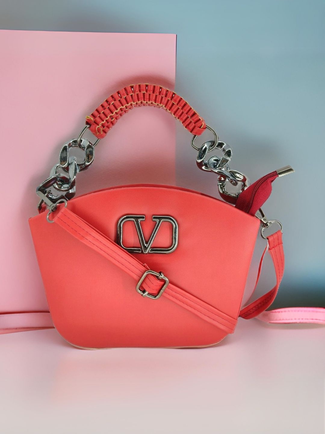 

ITALISH Leather Swagger Sling Bag, Red