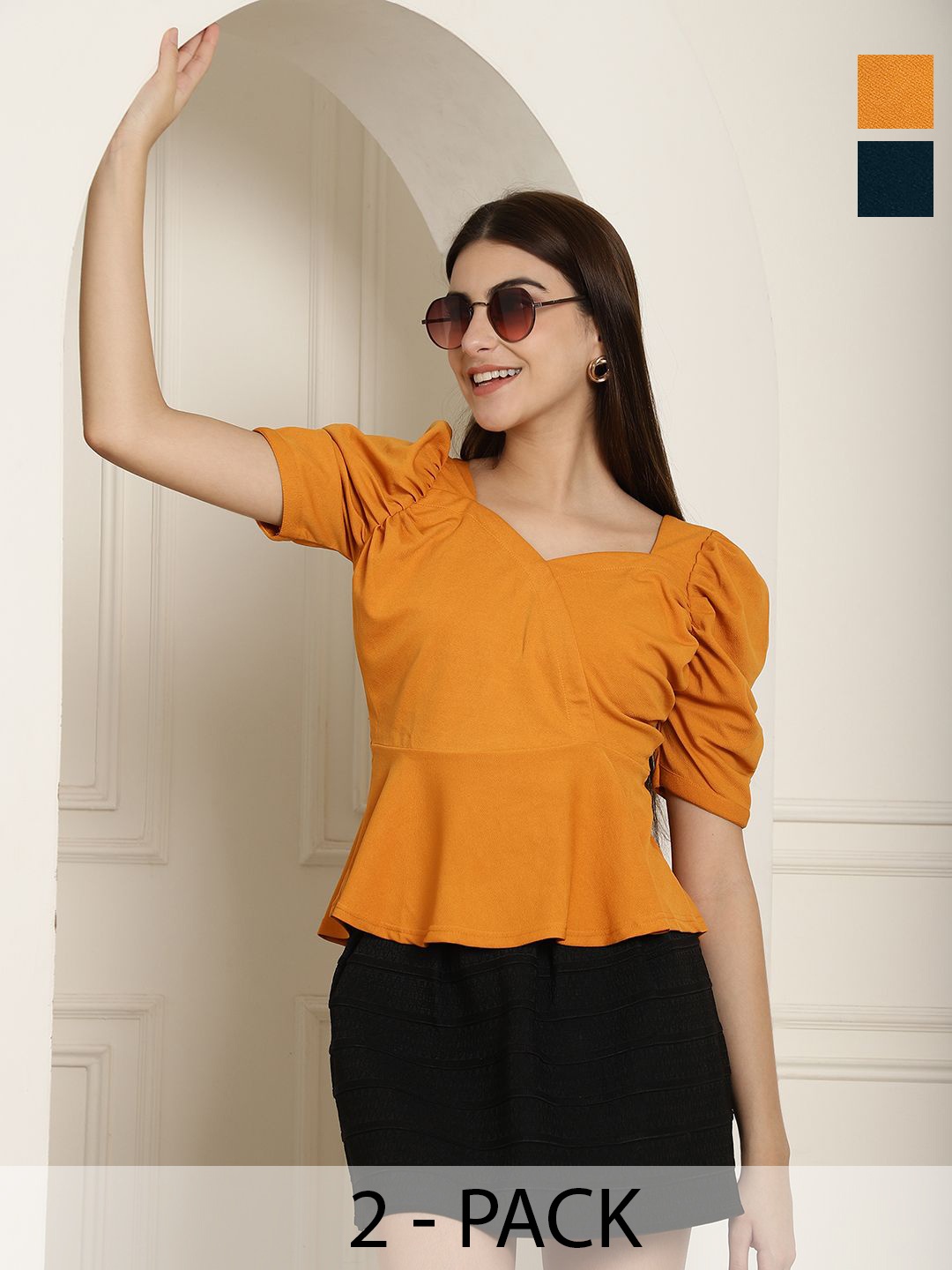 

Tromko Puff Sleeve Top, Multi