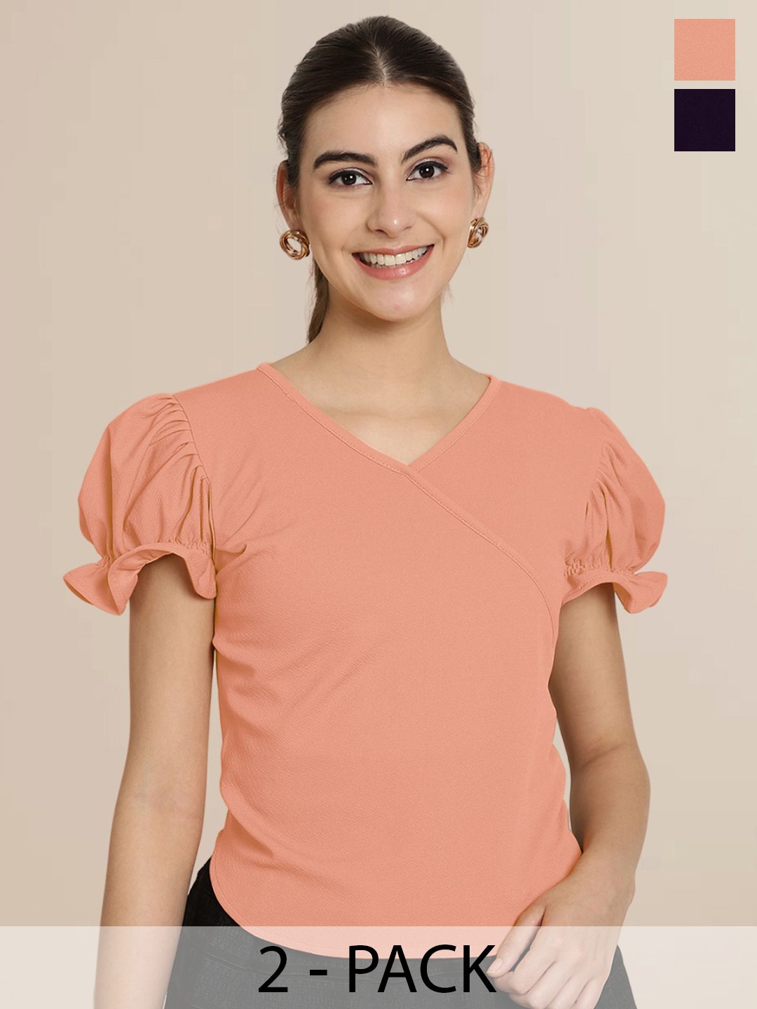 

Tromko Sweetheart Neck Puff Sleeve Top, Multi