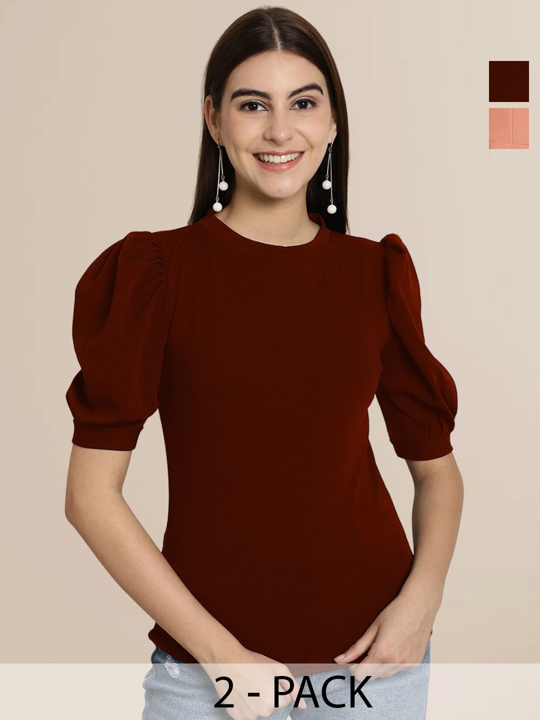 

Tromko Puff Sleeve Top, Multi