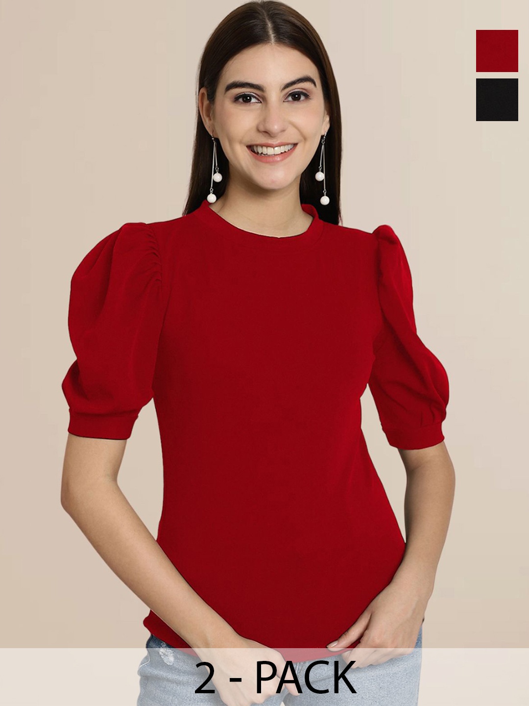 

Tromko Puff Sleeve Top, Multi