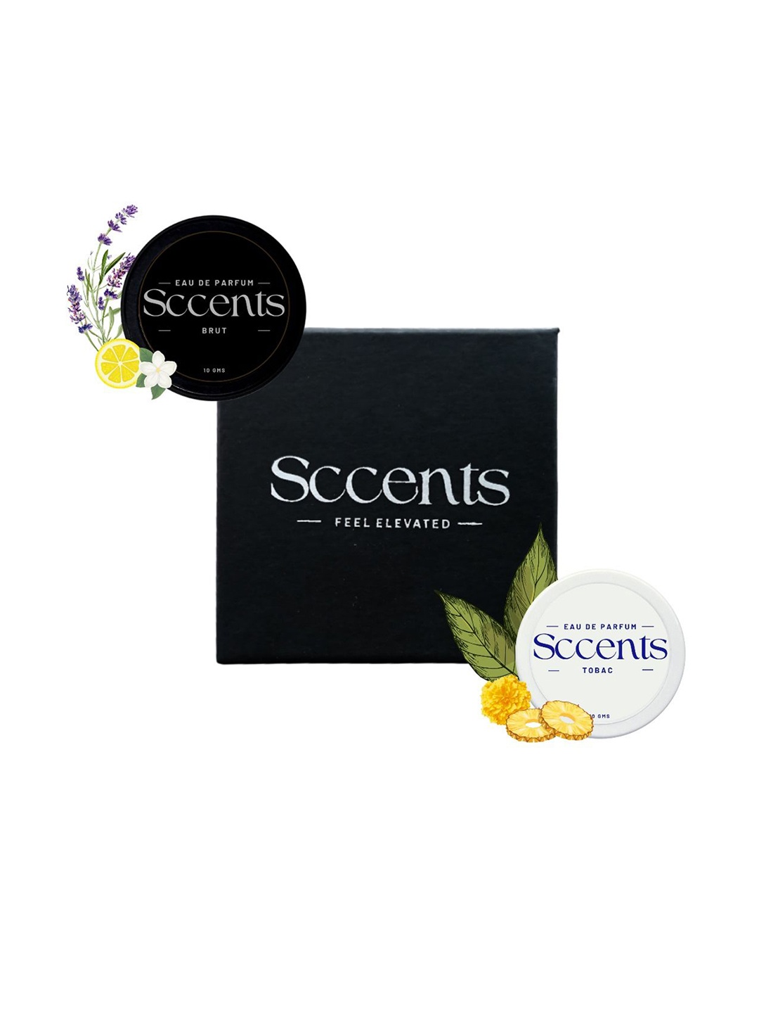 

Sccents Set Of 2 Smoke & Brut Long Lasting Solid Eau De Parfum- 10 g Each, White