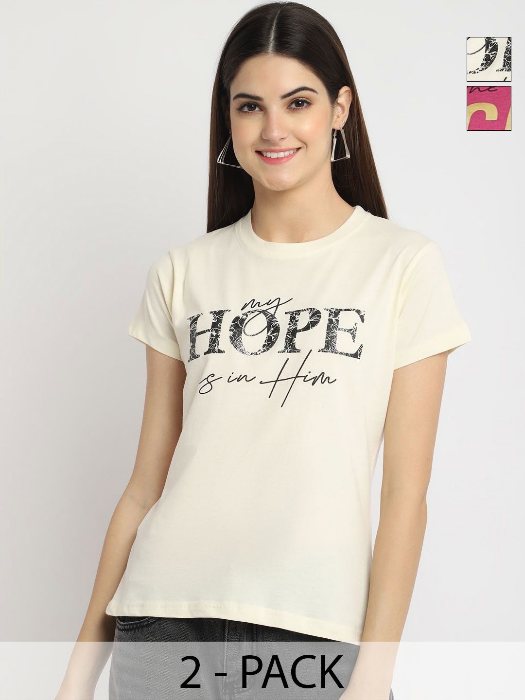 

Tromko Women Typography Printed T-shirt, Multi