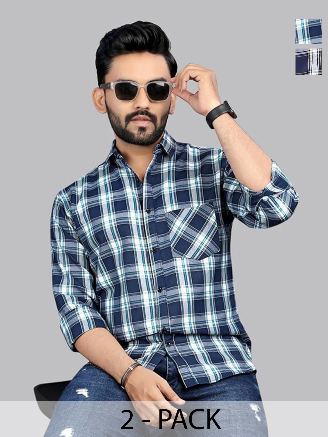 

Metronaut Men Classic Opaque Checked Casual Shirt, Multi