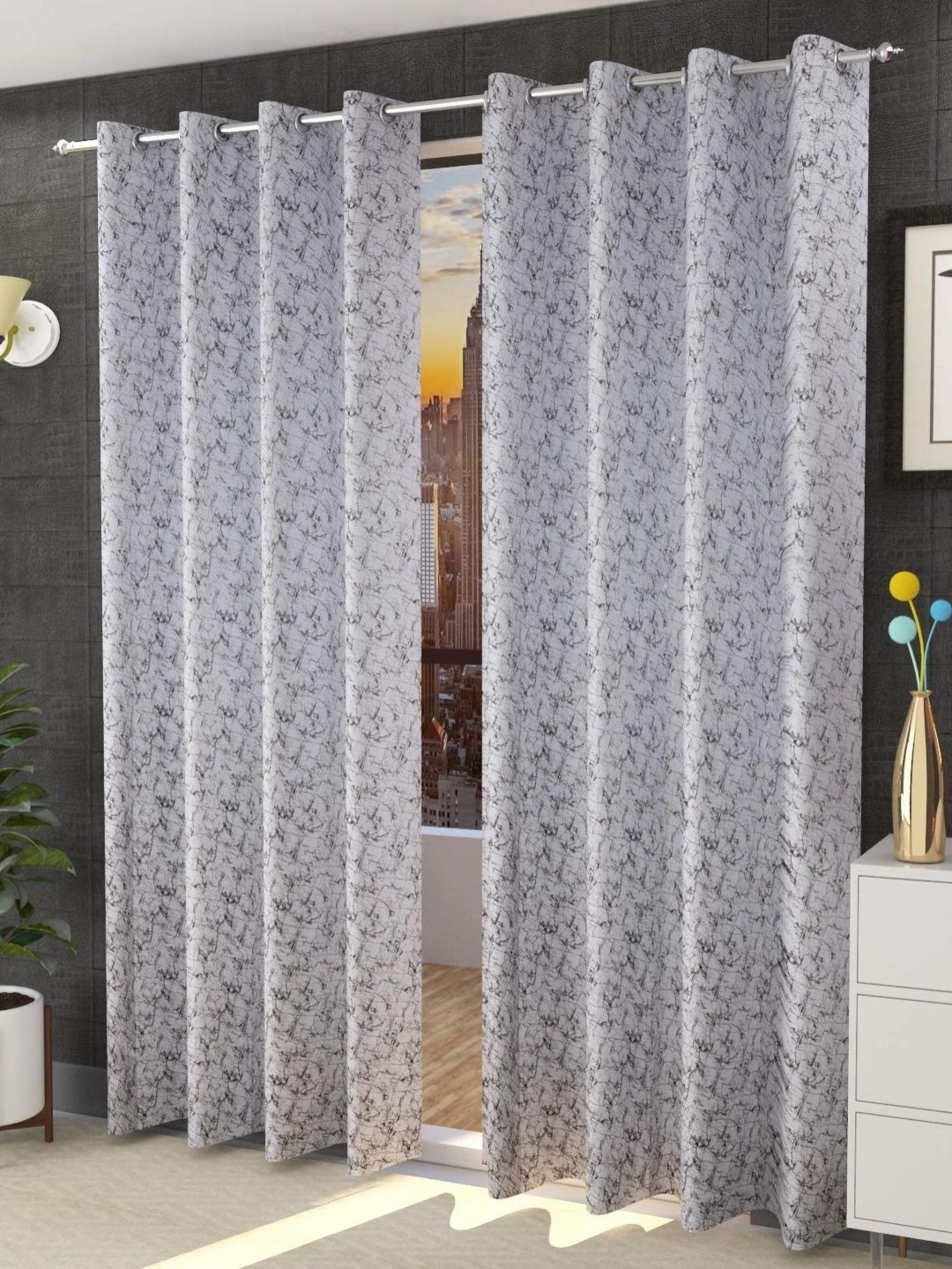 

Galaxy Home Decor White Set of 2 Room Darkening Door Curtain