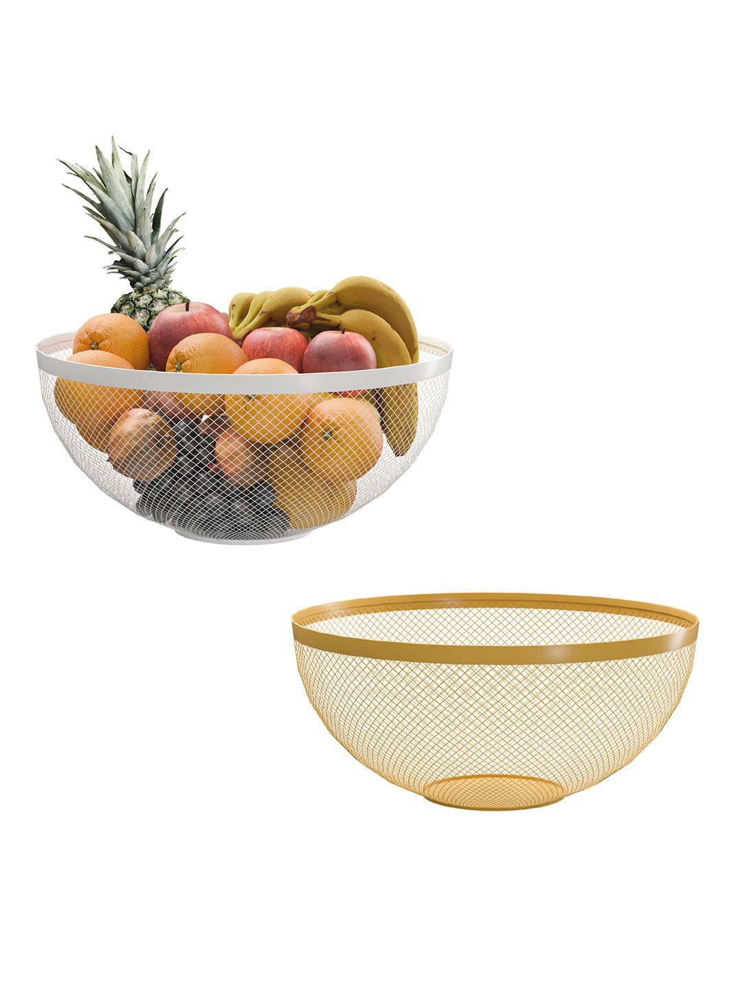 

Kuber Industries White & Yellow Fruit and Vegetable Basket