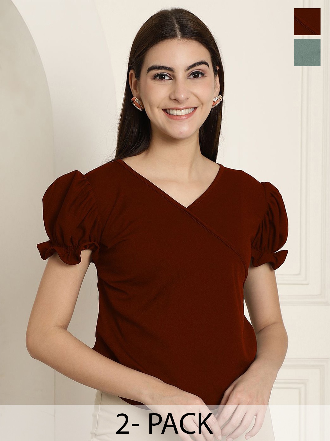 

Tromko Puff Sleeve Top, Multi