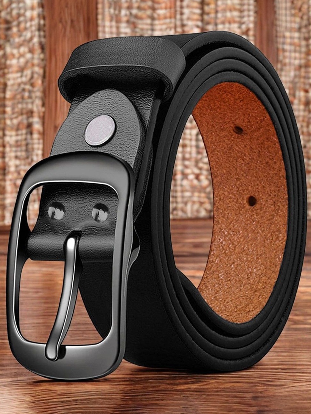 

The Roadster Lifestyle Co. Men Leather Formal Belt, Black