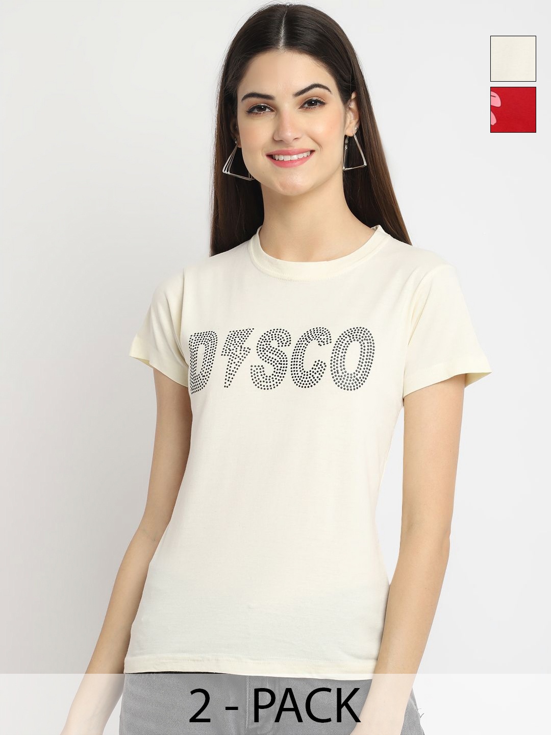 

Tromko Women Typography Printed T-shirt, Multi