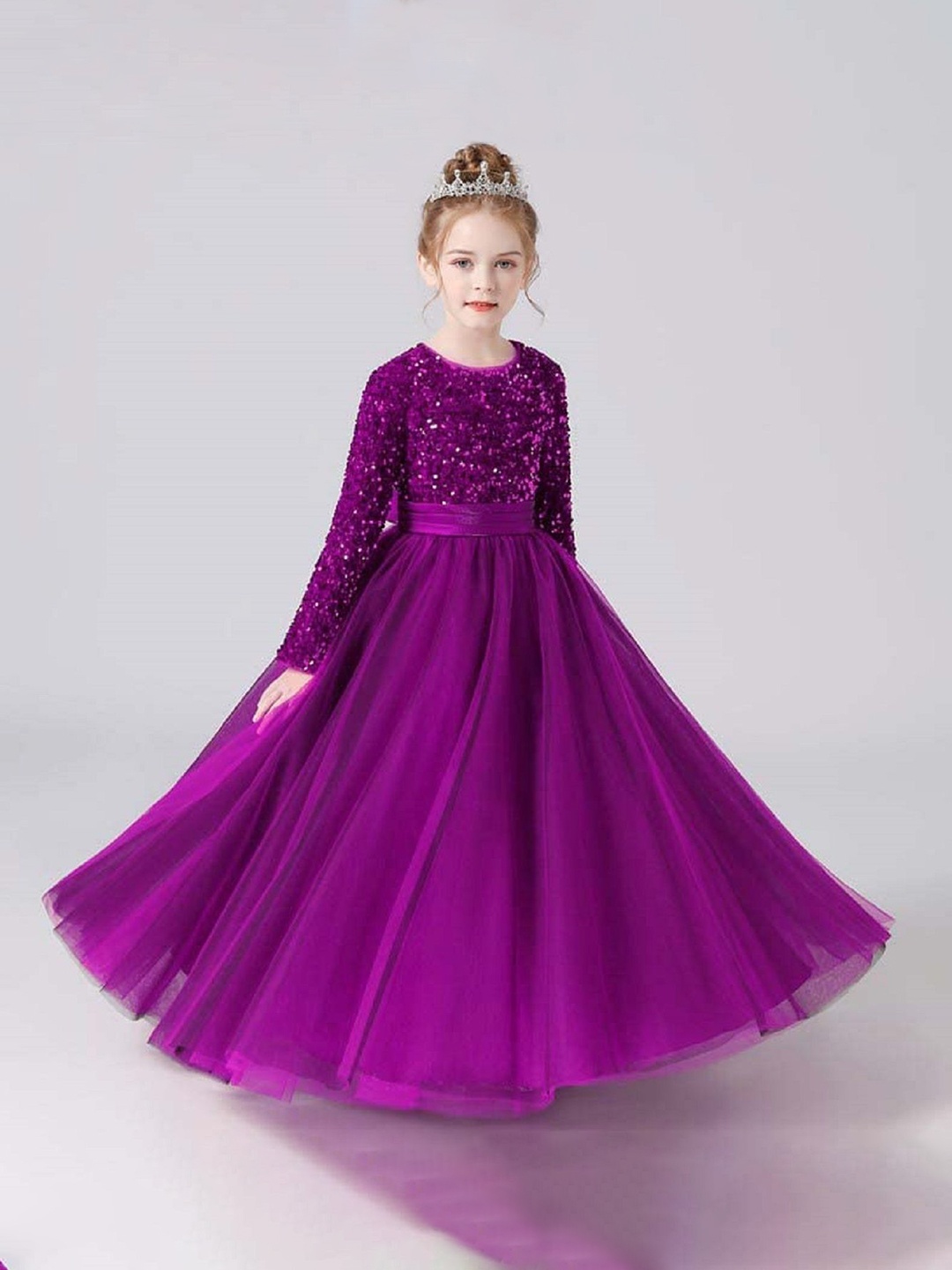

Nena Fashion Embellished Net Maxi Dress, Purple