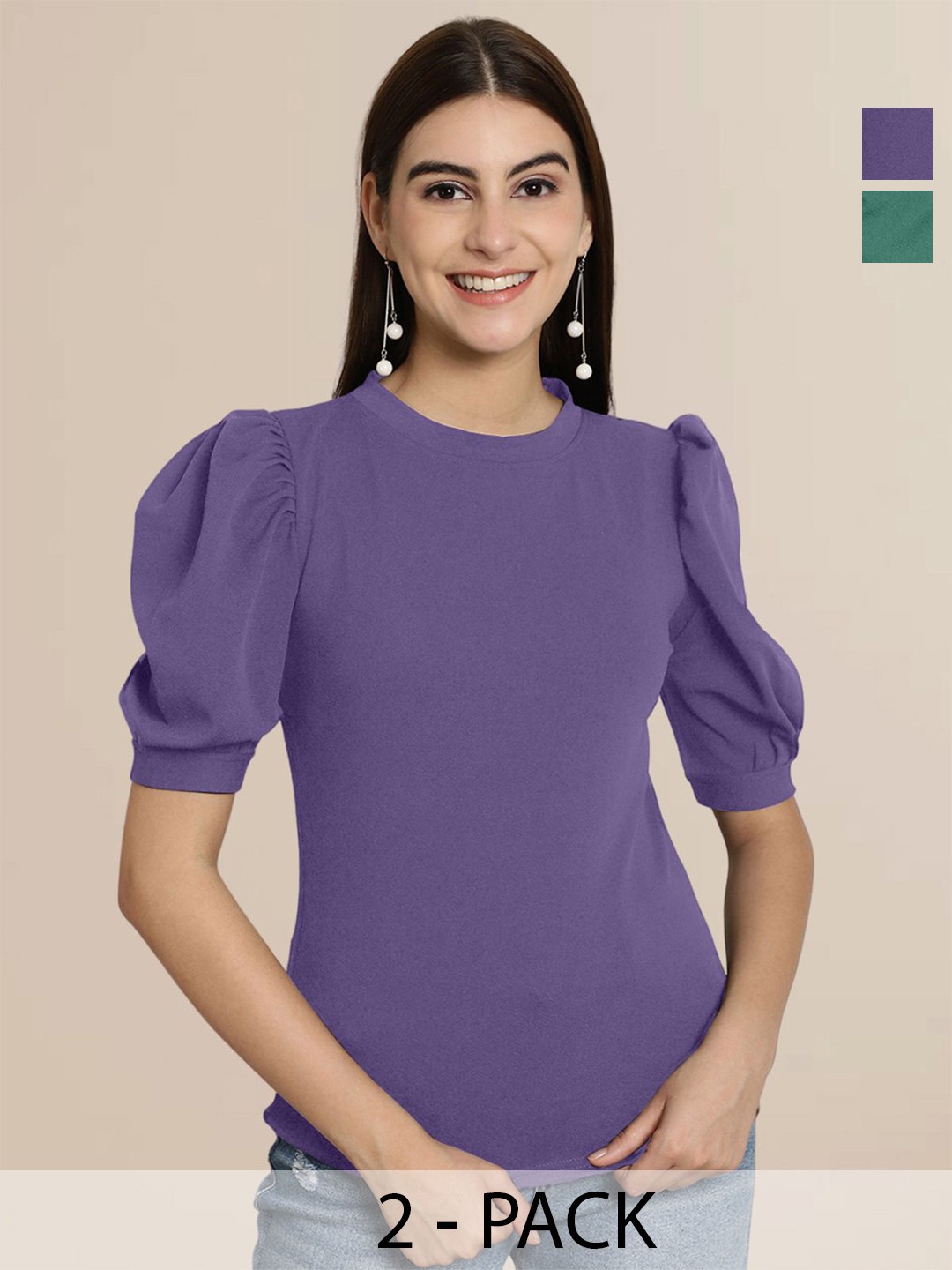

Tromko Puff Sleeve Top, Multi