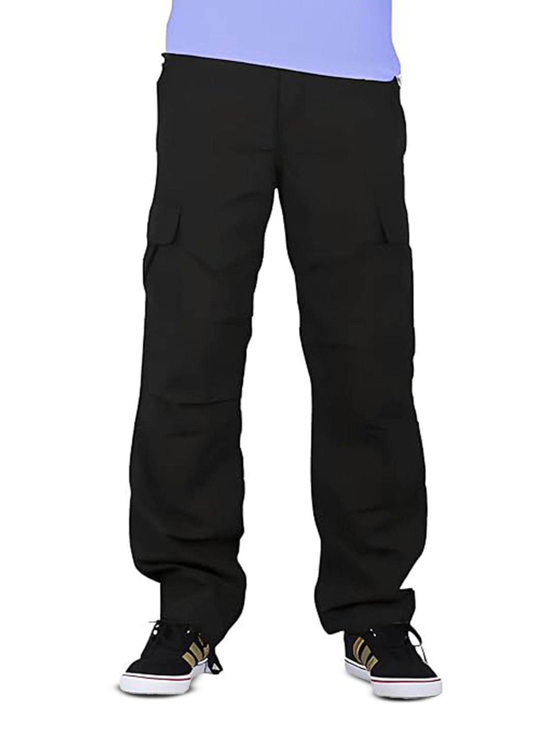 

BAESD Men Classic High-Rise Cargos Trousers, Black