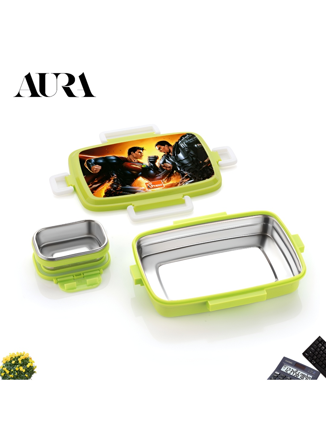 

Aura Green 2025 Plastic Dishwasher Safe Lunch Box