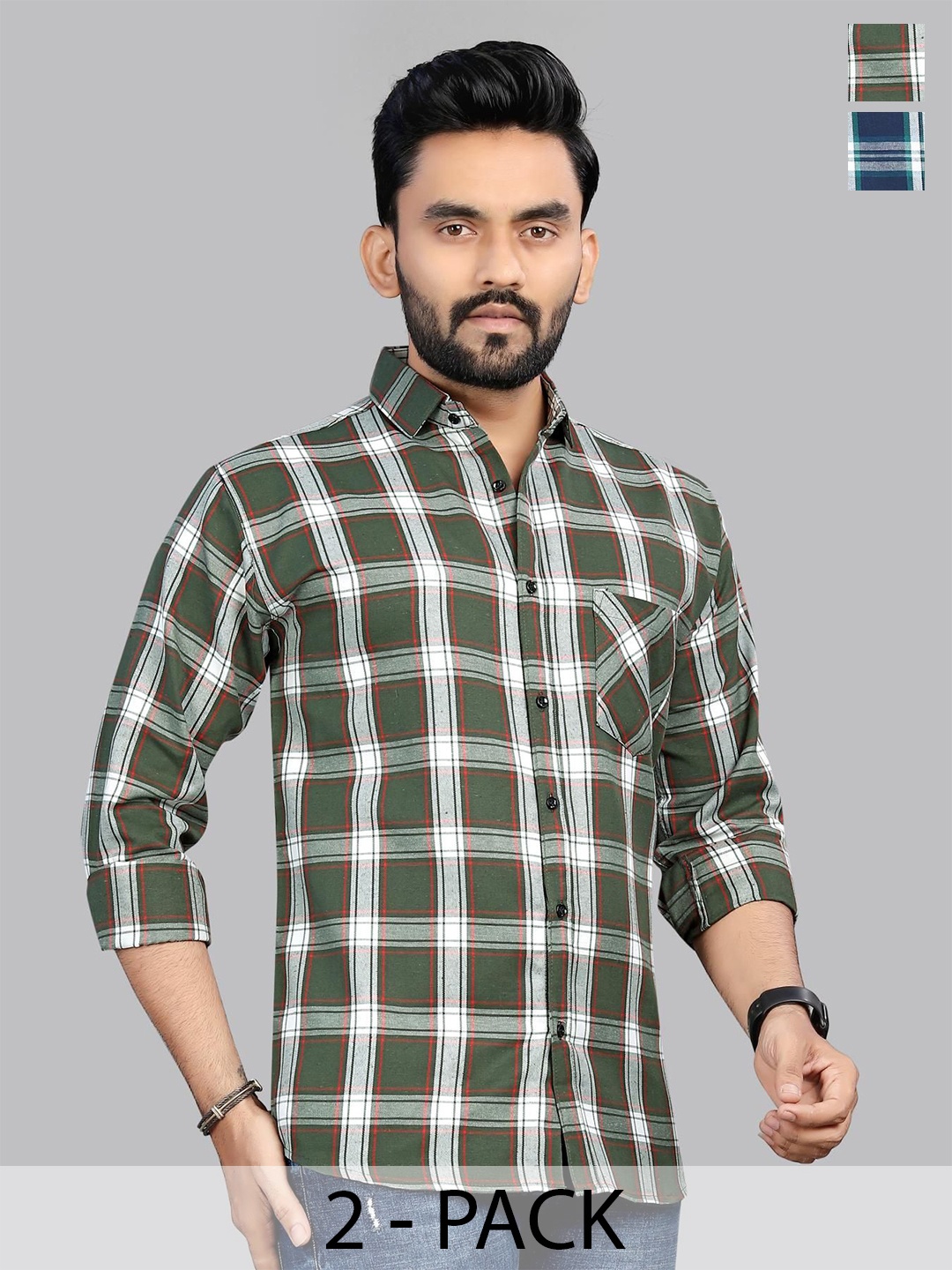 

Metronaut Men Classic Tartan Checks Opaque Checked Casual Shirt, Multi