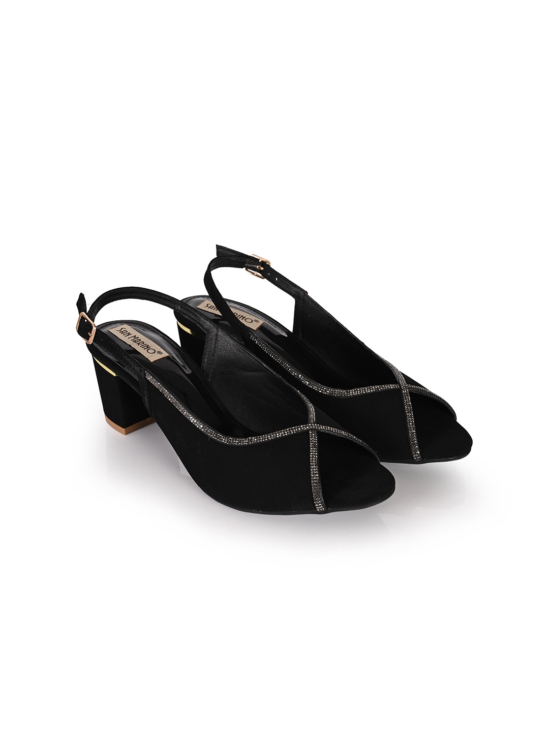 

San Marino by Shoe Bank Party Block Sandals, Black