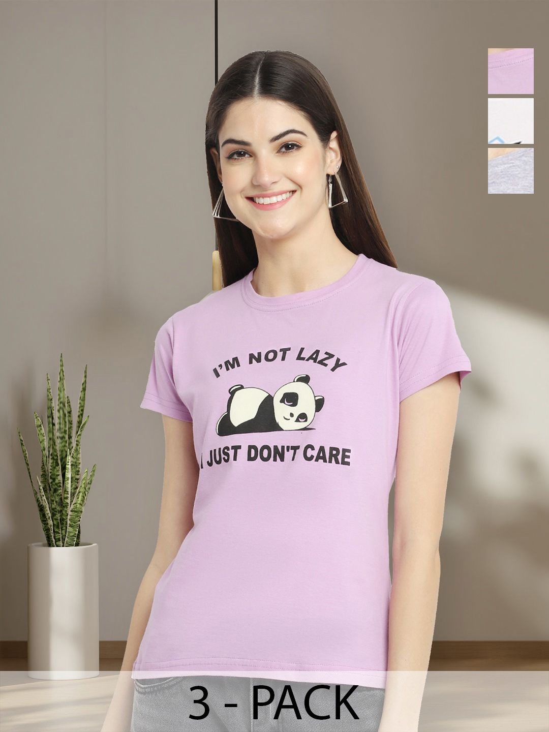 

Tromko Women Typography 3 Printed Applique T-shirt, Multi