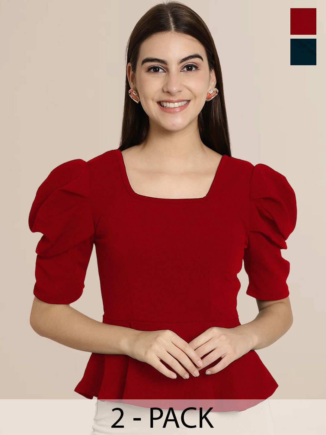 

Tromko Puff Sleeve Top, Multi