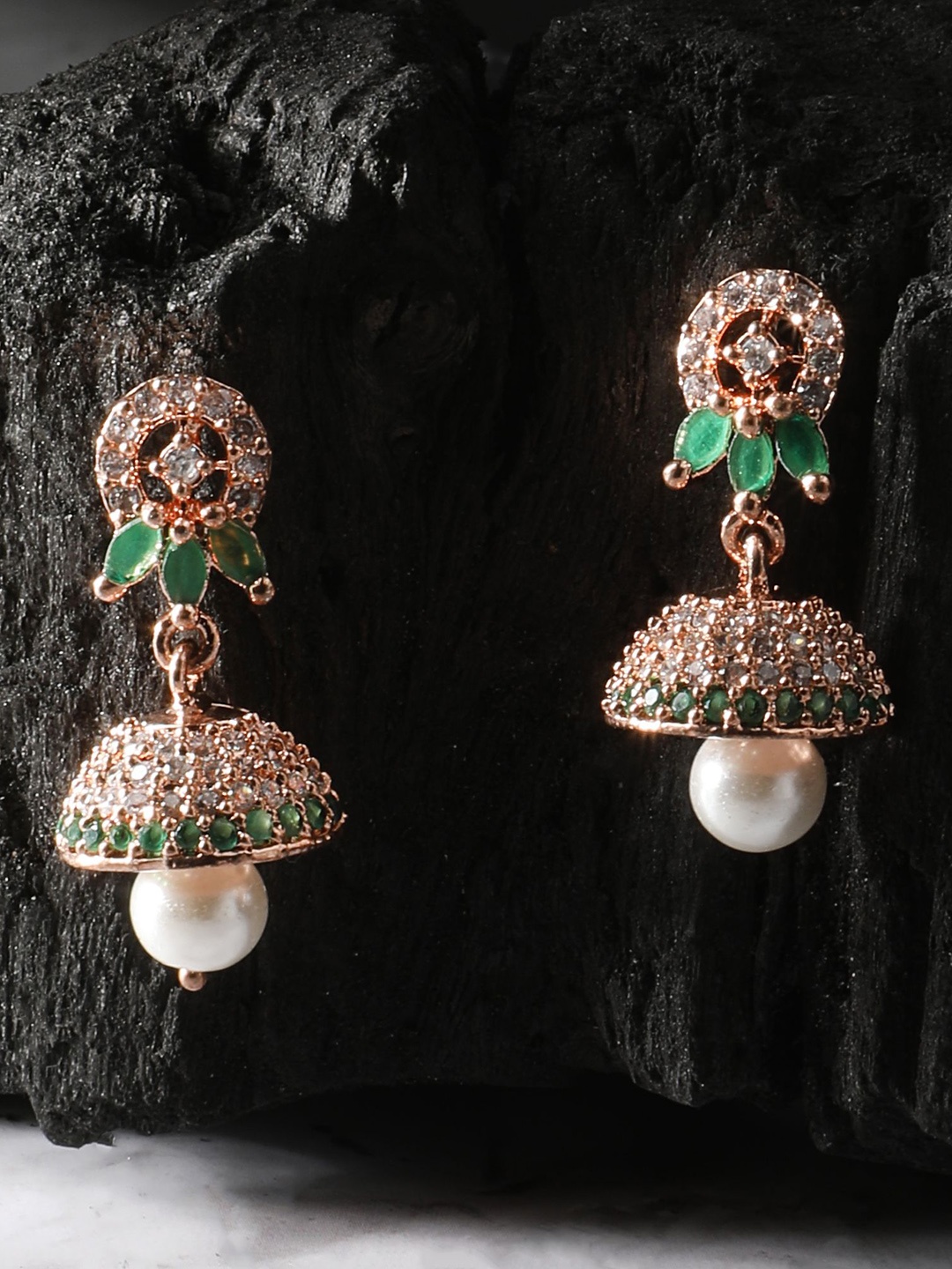 

NILA Contemporary Jhumkas Earrings, Rose