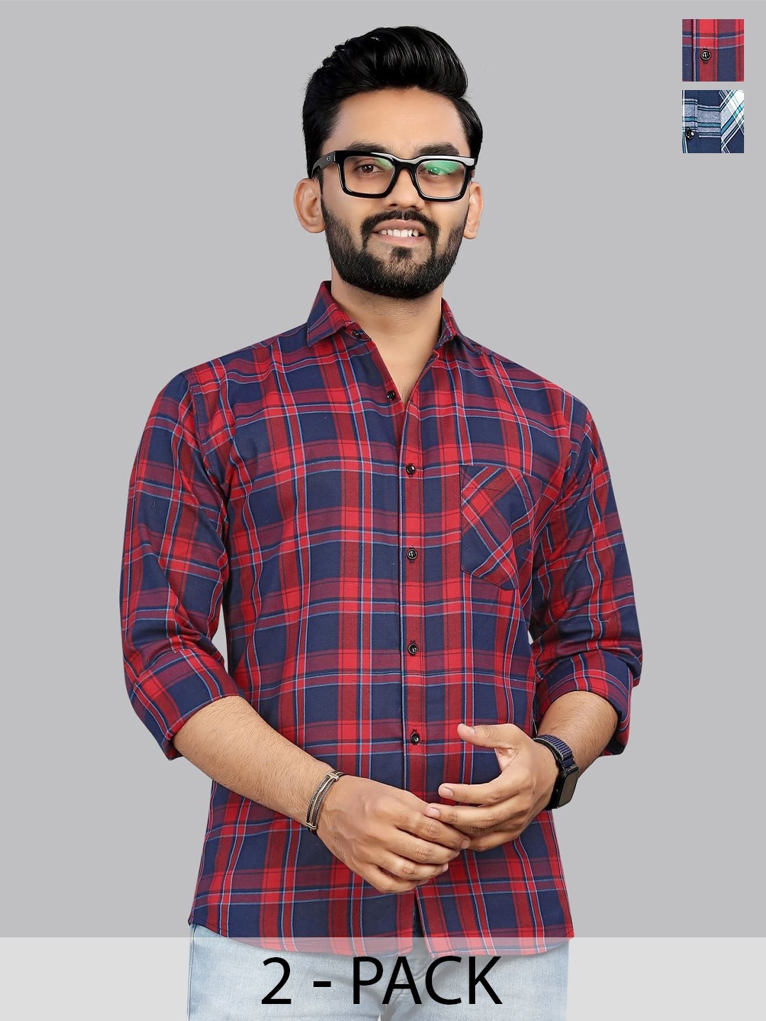 

Metronaut Men Classic Tartan Checks Opaque Checked Casual Shirt, Multi