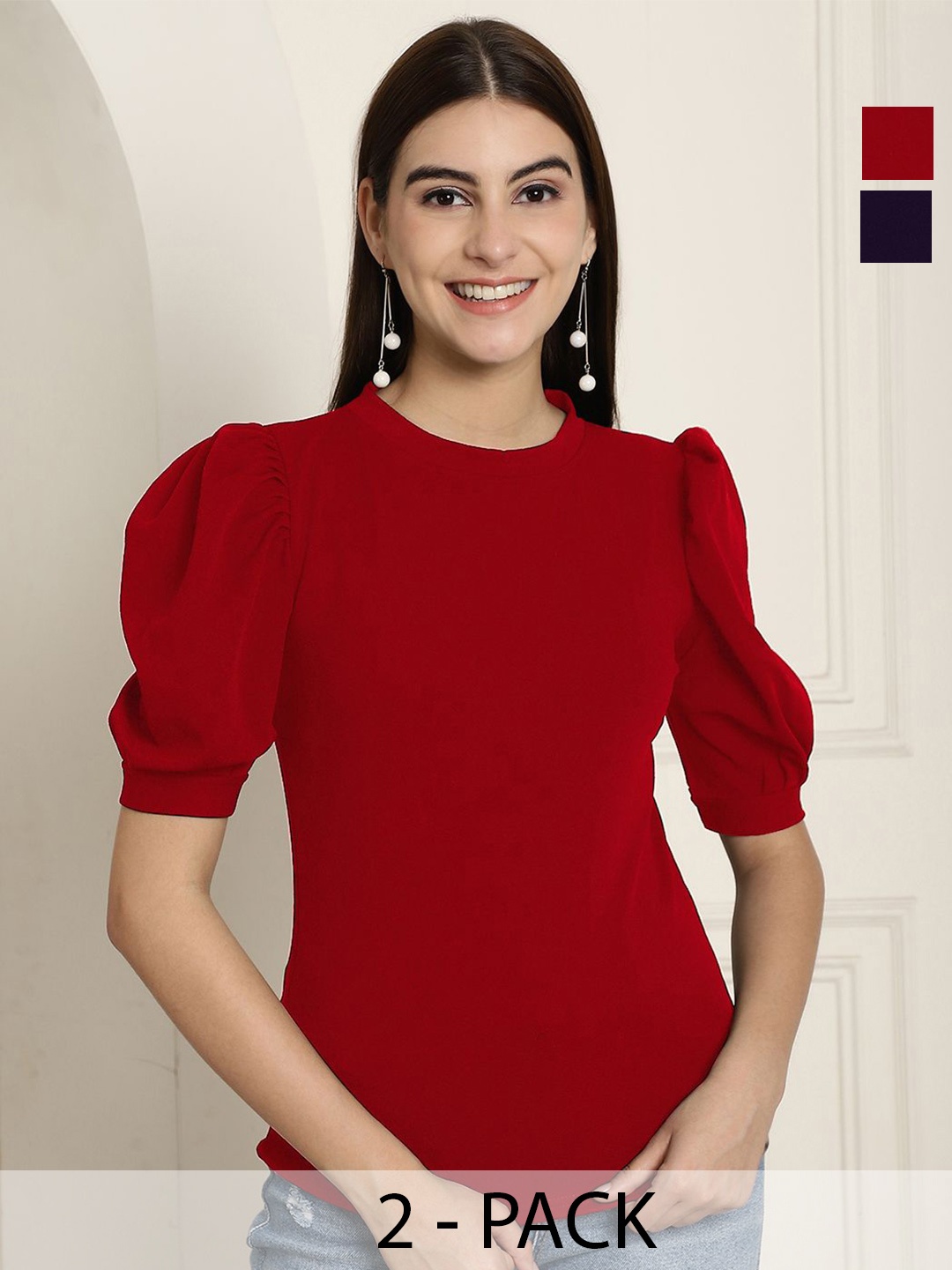 

Tromko Puff Sleeve Top, Multi