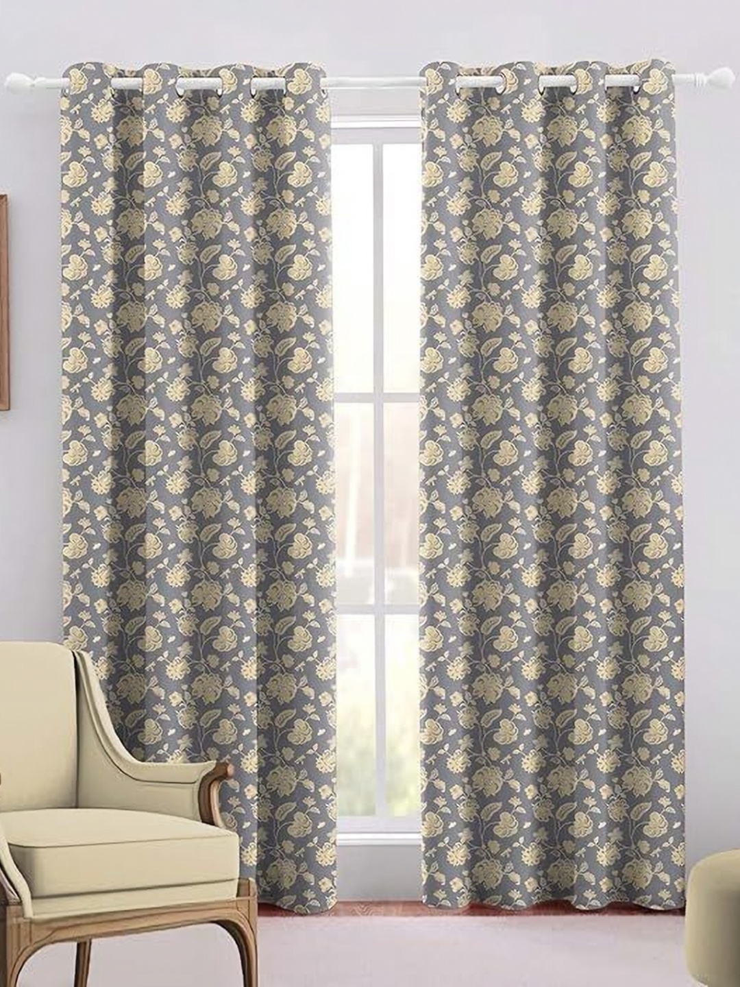 

Trance Home Linen Gold-Toned Floral Door Curtain