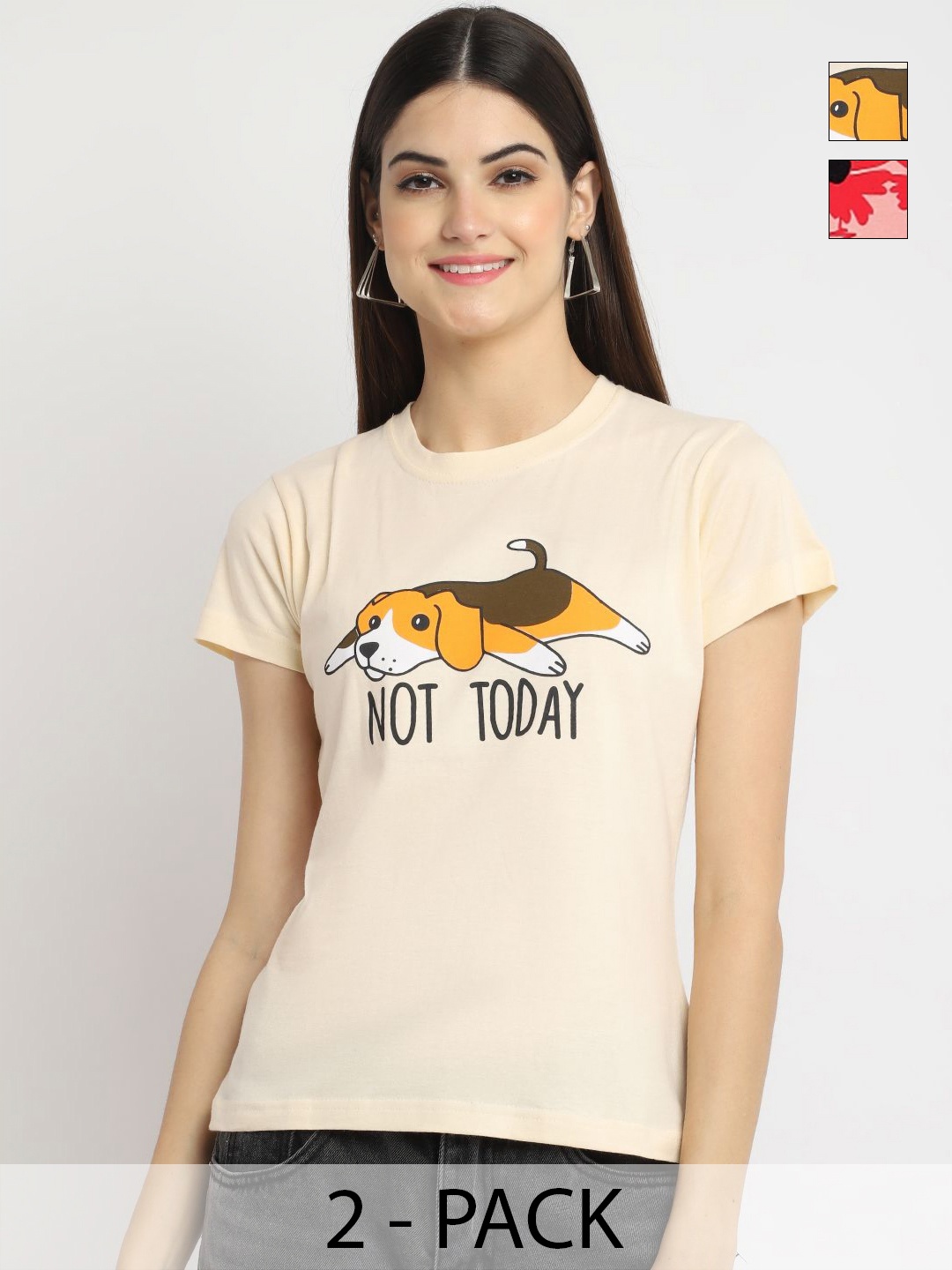 

Tromko Women Typography Printed T-shirt, Multi