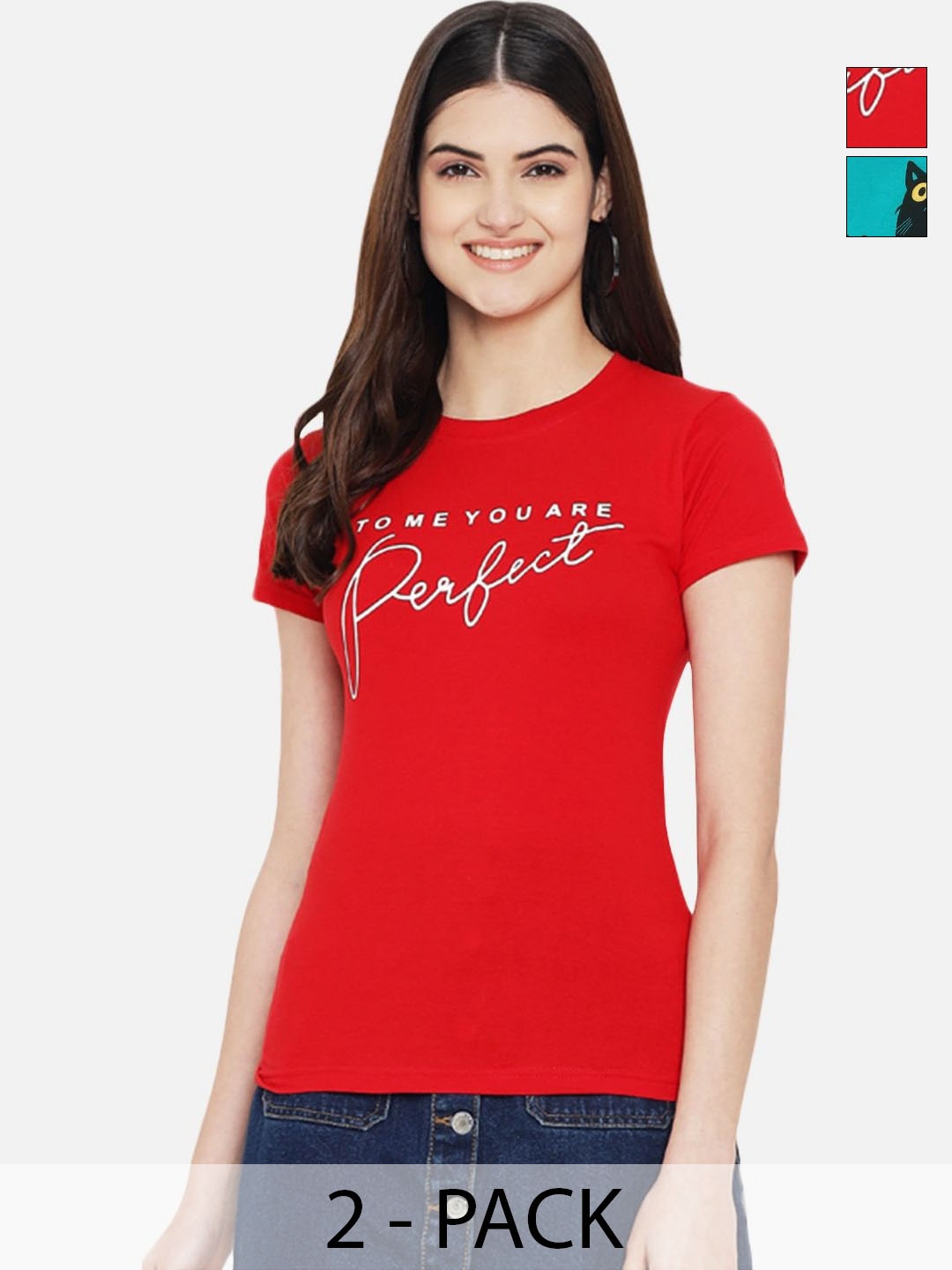 

Tromko Women Typography Printed T-shirt, Multi