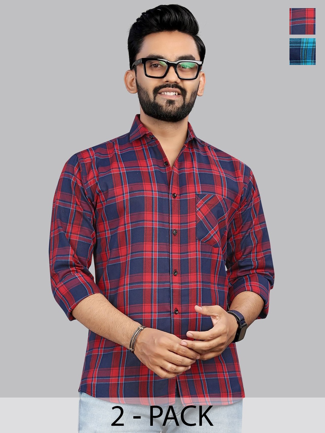 

Metronaut Men Classic Opaque Checked Casual Shirt, Multi