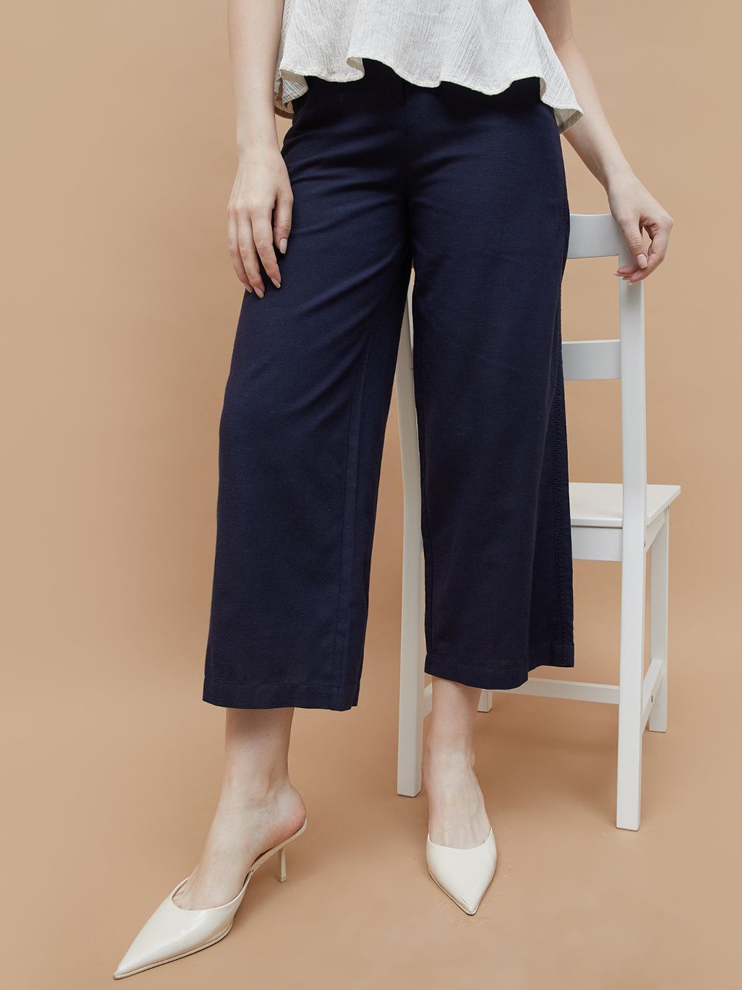 

CODE by Lifestyle Women High-Rise Trousers, Blue