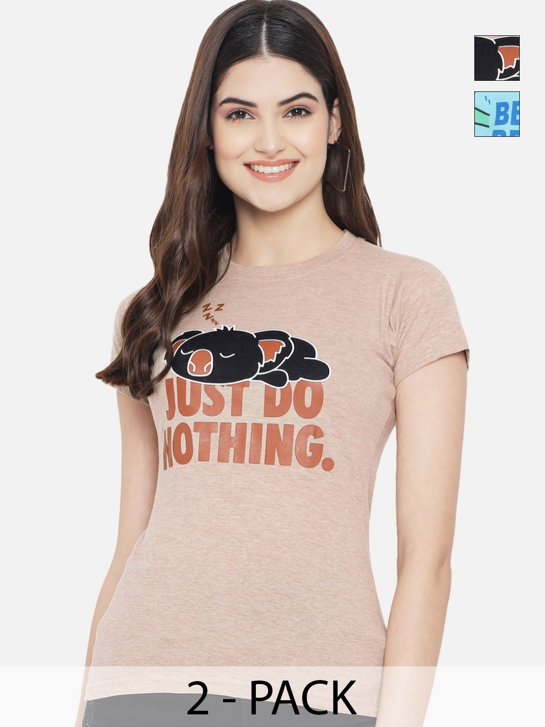 

Tromko Women Typography Printed T-shirt, Multi