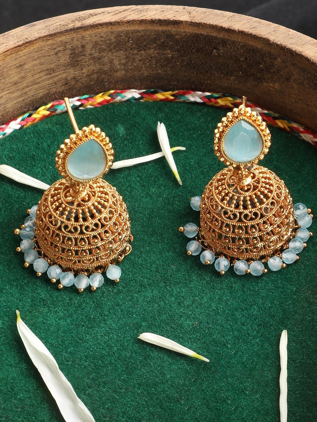 

NILA Contemporary Jhumkas Earrings, Gold