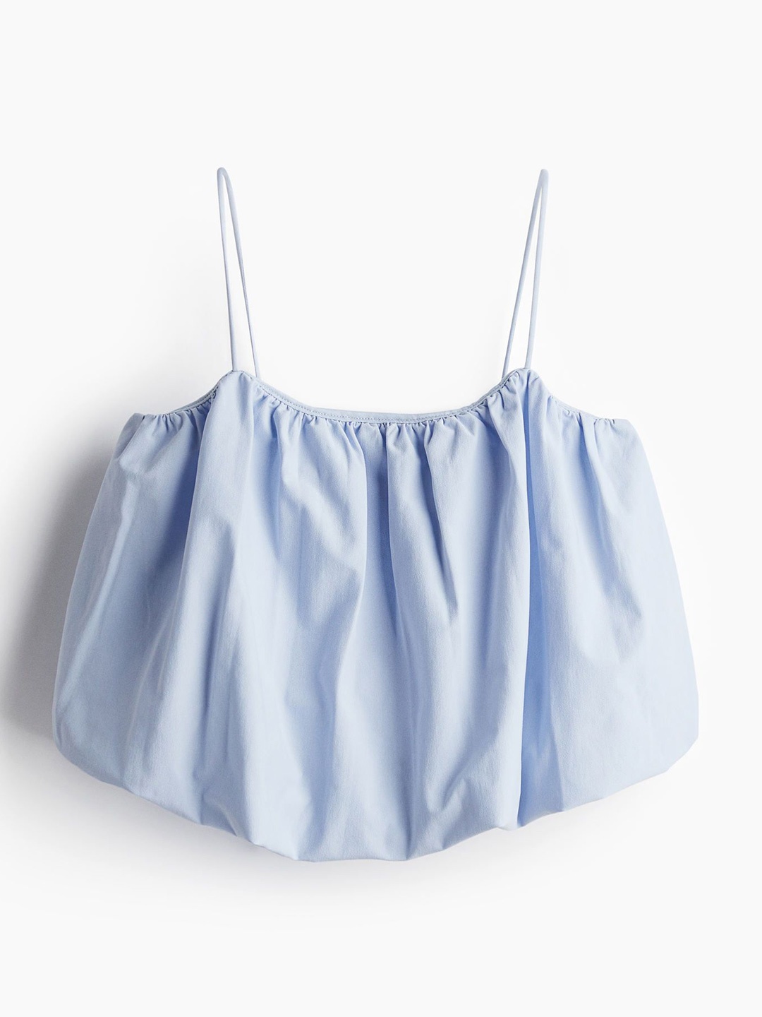 

H&M Bubble-Hem Strappy Top, Blue